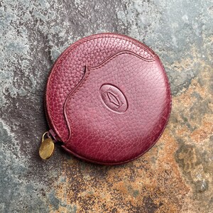 Cartier Money Pouch Women's Authentic / Vintage Accessories Designer Luxury Gift for Her / Free Worldwide Shipping / Burgundy Leather Retro image 7