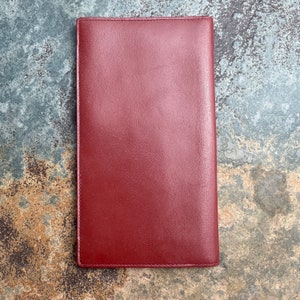 Cartier Card Wallet Women's Authentic / Vintage Accessories Designer Luxury Gift for Her / Free Worldwide Shipping / Burgundy Leather Retro image 2