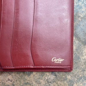 Cartier Card Wallet Women's Authentic / Vintage Accessories Designer Luxury Gift for Her / Free Worldwide Shipping / Burgundy Leather Retro image 6