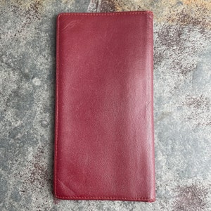 Cartier Card Wallet Auténtico para mujer / Accesorios vintage Diseñador Regalo de lujo para ella / Envío gratuito a todo el mundo / Cuero burdeos retro imagen 3