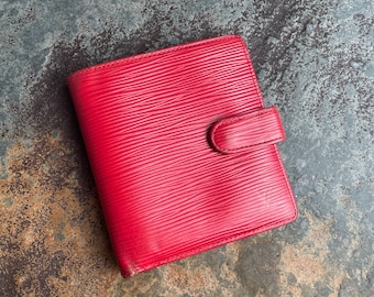 Louis Vuitton Wallet Woman's Authentic / Vintage Accessories Designer Luxury Gift for Her / Free Worldwide Shipping / Epi Leather Red Bifold