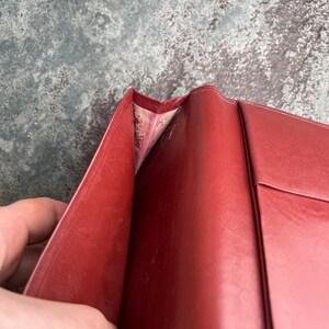 Cartier Card Wallet Women's Authentic / Vintage Accessories Designer Luxury Gift for Her / Free Worldwide Shipping / Burgundy Leather Retro image 9