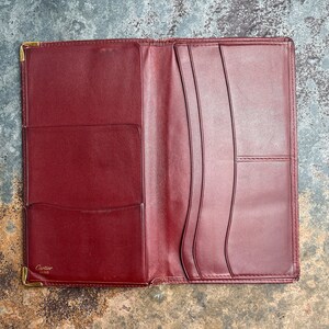 Cartier Card Wallet Women's Authentic / Vintage Accessories Designer Luxury Gift for Her / Free Worldwide Shipping / Burgundy Leather Retro image 6