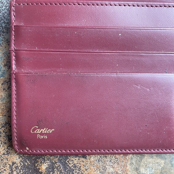 Authentic Cartier Burgundy Wallet Fine Leather Card Holder Sleek Money Holder Luxury Work Travel Gift for Her Him View 4