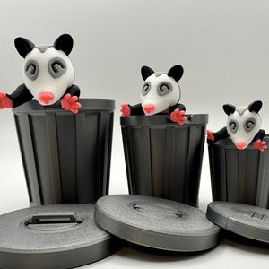 Articulated Opossum – Poseable Trash Panda Pal | Optional Trash Can Accessory