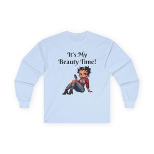 Betty Boop Beauty Long Sleeve Tee - Gift For Her, Graduation Gift, Retro Cartoon Character Shirt, Graphic Message Tee, Cute Trendy Top