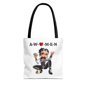 Betty Boop AWOMEN Einkaufstasche - Geschenk für sie, Abschlussfeier, Frauenrechte-Geldbeutel, Cartoon-Charakter-Schultertasche, Statement-Tasche, Boss Lady, Geld