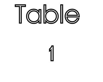 Eine moderne und elegante druckbare Tischnummer Vorlage