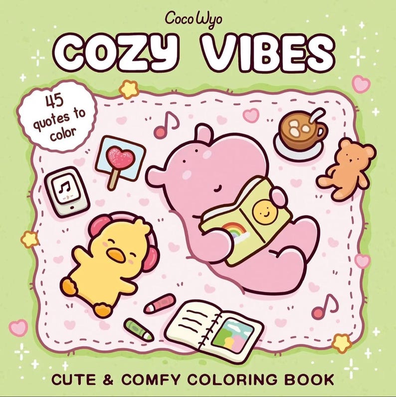 Printable Coloring,Coco Wyo,Coloring Pages,Coco Wyo Pdf,Cozy Coloring,Girl Moments,Cute Coloring Book,Coloring for Kids,Coloring for Adults,Coco Wyo Bundle,Bold and Easy
Cozy Vibes