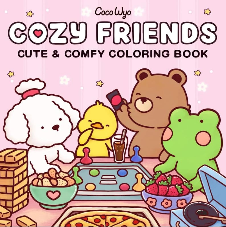 cozy friends, Printable Coloring,Coco Wyo,Coloring Pages,Coco Wyo Pdf,Cozy Coloring,Girl Moments,Cute Coloring Book,Coloring for Kids,Coloring for Adults,Coco Wyo Bundle,Bold and Easy
Cozy Vibes