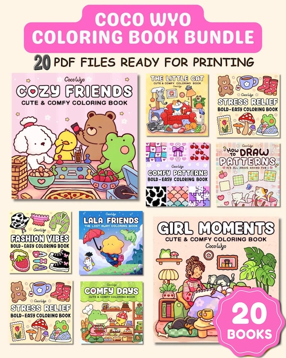Mega Coloring Bundle VOL. 2 – Coloring Book for Kids & Adults (Printable PDF) Coco Wyo