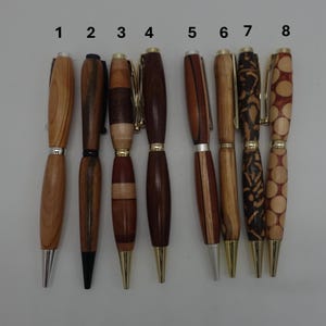 Stylos en bois tourné et résine