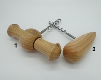 Tire-bouchon artisanal en bois de cèdre tourné à la main