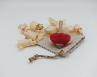 Toupie en bois et résine Epoxy tournée à la main : jouet traditionnel et élégant