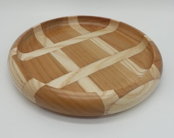 Hand-turned glued wooden bowl