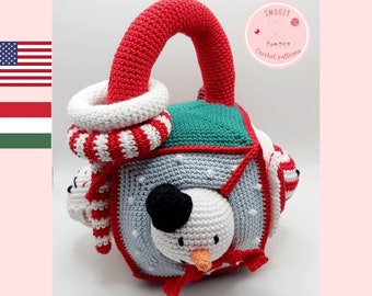 Patrón de crochet para cubo de actividades navideñas: Juguete sensorial Montessori (patrón en PDF)