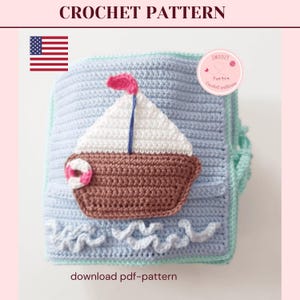 Wzór szydełkowy na książkę Seaside Quiet Book, wzór na książkę Busy Activity Sensory Book Seaside Amigurumi