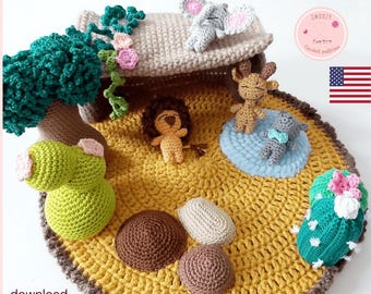 Safari Animals Crochet Pattern: Amigurumi Playset (PDF Pattern)