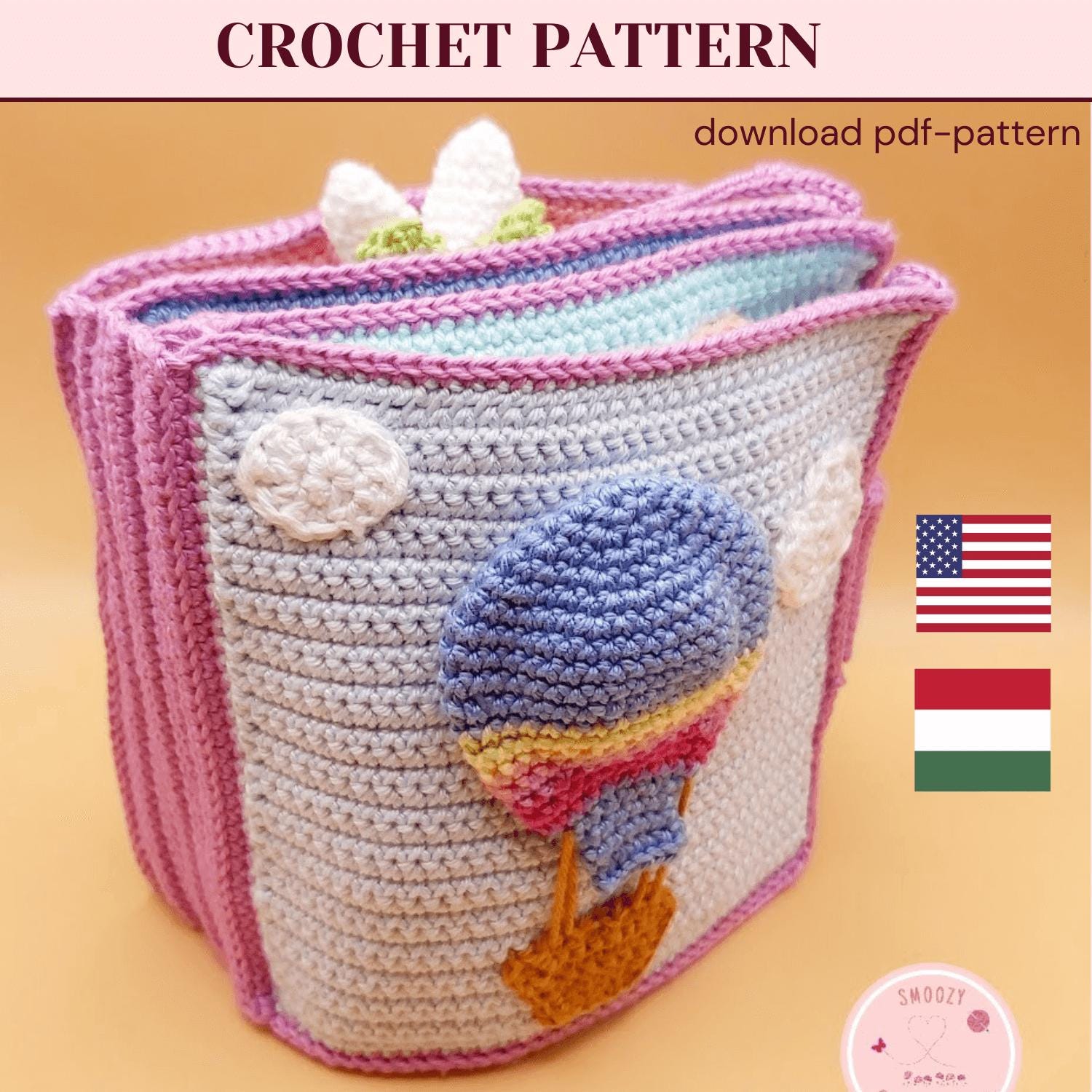 Crochet Quiet Book Pattern: Amigurumi Animals, Memory Game (PDF Download)