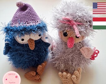 Crochet Birds Amigurumi Pattern: Fluffy Couple Toy (PDF Download)