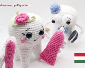 Amigurumi Tooth Crochet Pattern, Dental Hygiene Gift (PDF Pattern)
