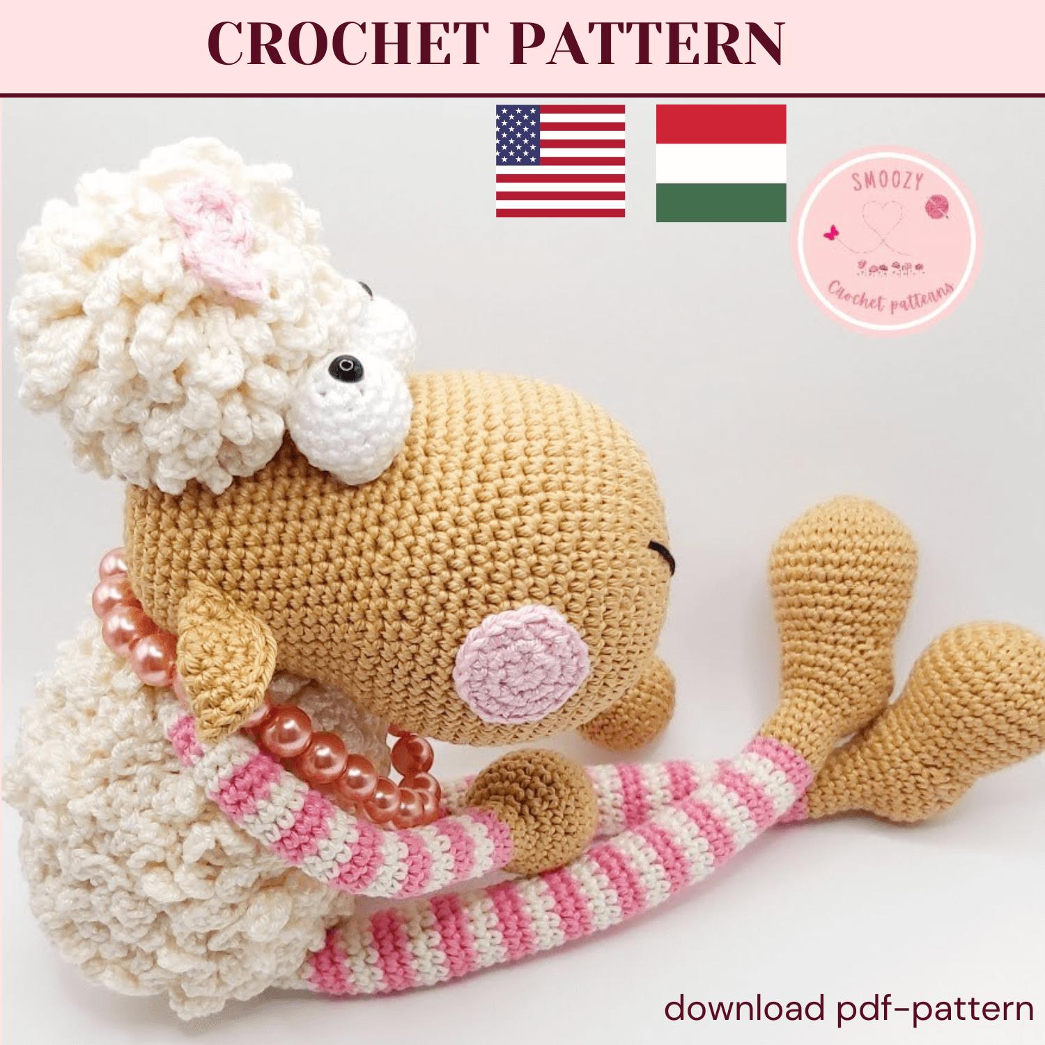 かわいいかぎ針編みの羊のパターン、あみぐるみの農場の動物（PDF