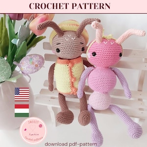 Ant crochet pattern, Amigurumi ant crochet pattern, Download PDF file