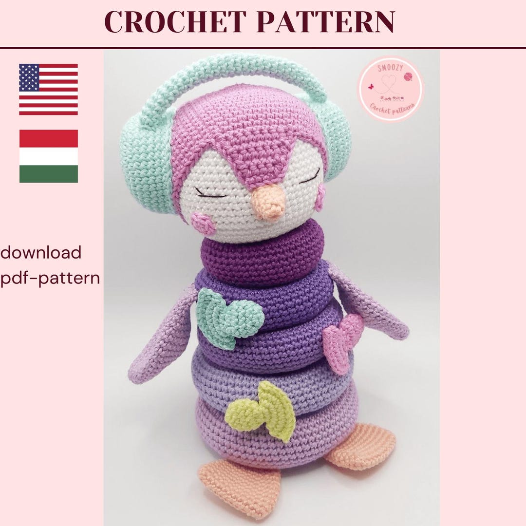 Crochet Penguin Stacking Toy Pattern: Montessori Sea Animal (PDF ...