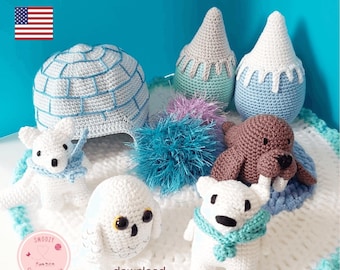 North Pole Crochet Pattern: Arctic Animals Amigurumi Play Set (PDF Pattern)
