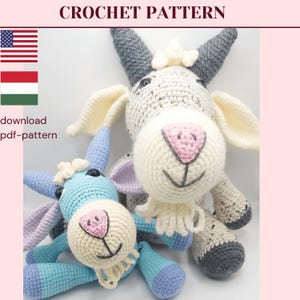 Goat crochet pattern, Amigurumi Goat pattern, Cute amigurumi Farm Animal, Goat amigurumi pattern, English amigurumi patternPDF