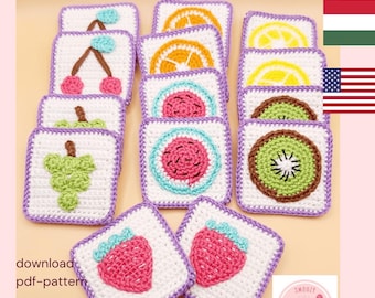 Fruits Memory Game Crochet Pattern (PDF Pattern)