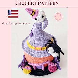 Halloween House crochet pattern, Halloween decor crochet pattern