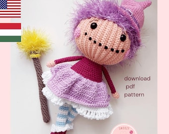 Pumpkin Witch Crochet Pattern: Amigurumi Halloween Doll (PDF)