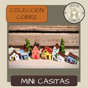 Casette in ceramica in miniatura da collezione. Collezione Copper. Ogni casetta è venduta singolarmente. Piccole casette per terrari.