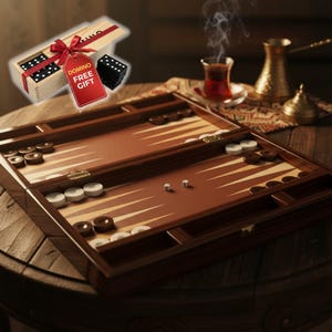 Luxus-Backgammon-Brett aus Leder - Geschenk mit Gravur, elegantes Spiel für Ihn, handgefertigte Handwerkskunst