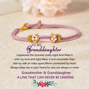 To My Granddaughter Blossom Knot Bracelet,Grandmother & Granddaughter Bracelet,Handmade Braided Bracelet,Granddaughter Gift,Christmas Gift