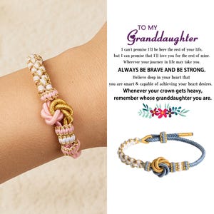To My Granddaughter Blossom Knot Bracelet,Grandmother & Granddaughter Bracelet,Handwoven Inspirational Bracelet,Birthday Gift,Christmas Gift