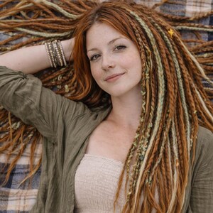 Auburn Dreadlock Extensions – Textured Boho Synthetic Dreads Twisted Set