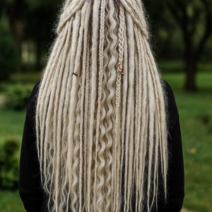 Ash Blond Synthetic Dreadlocks: Platinum Curls, Double Ended Braids