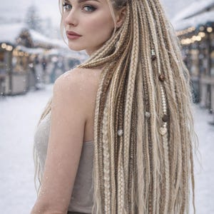 Dirty Blonde Dreads with Loose Curls – Double Ended Blonde Extensions image 10