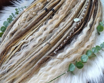 Boho Chic Dirty Blond and Dark blond Double Ended Synthetic Dreads - Versatile Dreadlock Extensions with loose curls