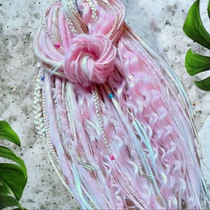 Pink & Blond Synthetic Crochet Dreads: Boho Braids with Curls