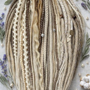 Dirty Blonde Dreads with Loose Curls – Double Ended Blonde Extensions image 19