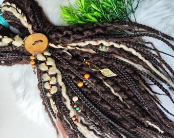 Brown and Blond Double Ended curly Dreads