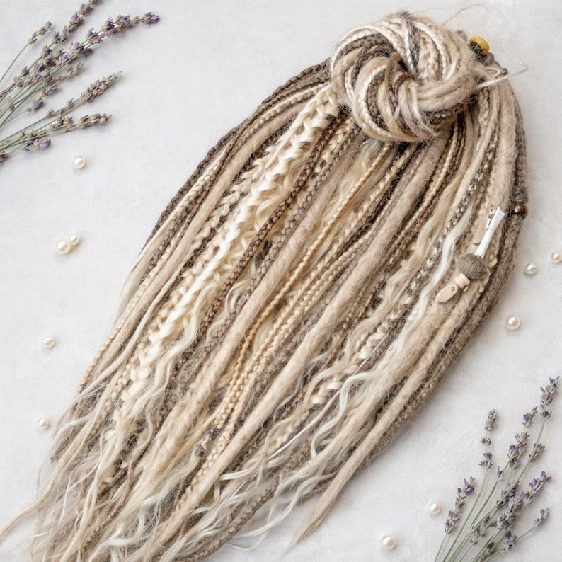 Dirty Blonde Dreads with Loose Curls – Double Ended Blonde Extensions image 18