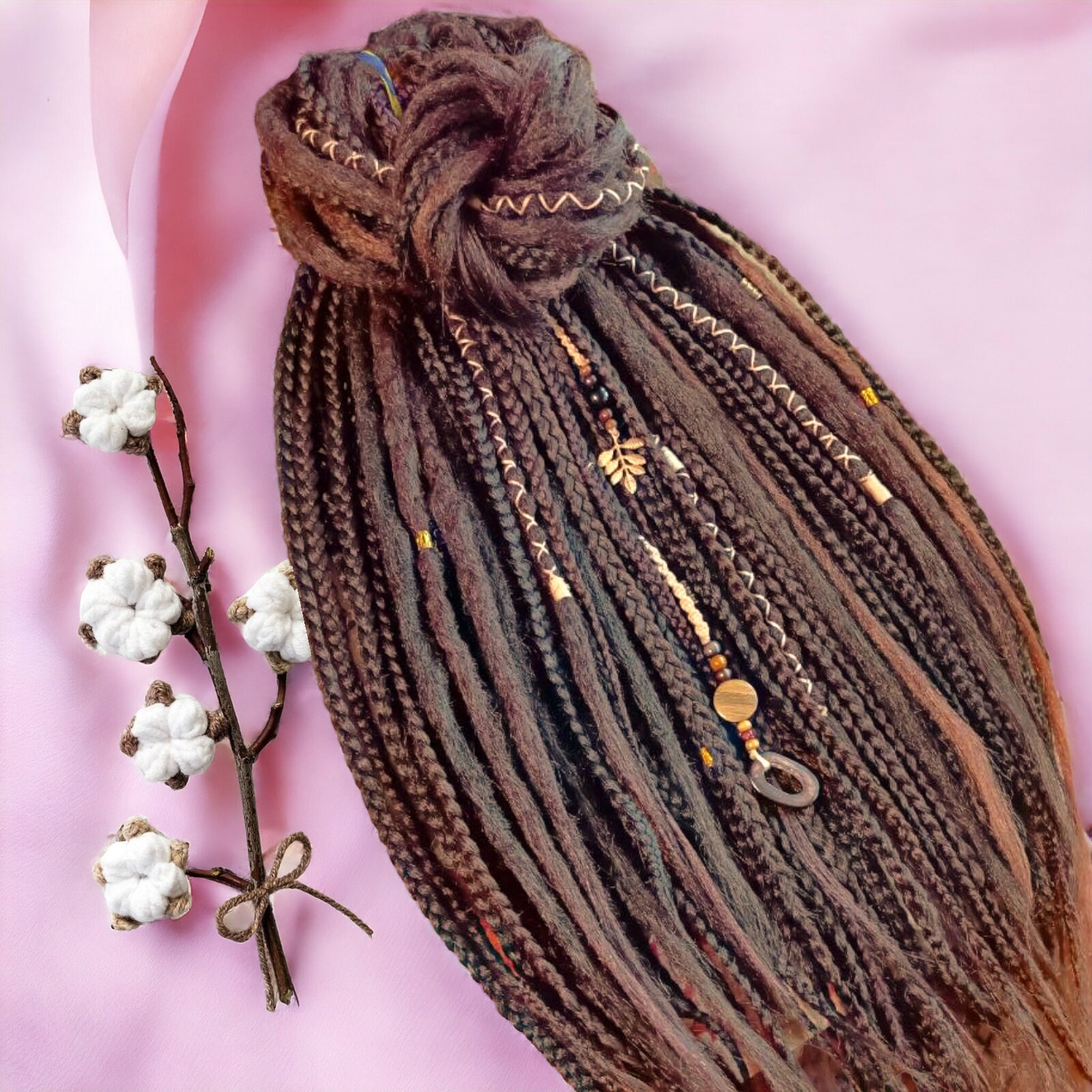 Brown Synthetic Dread Extensions: Effortlessly Stylish 