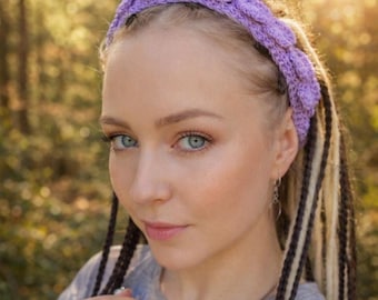 Lavender Crochet Hair Tie with Real Dried Flowers – Boho Bun Holder