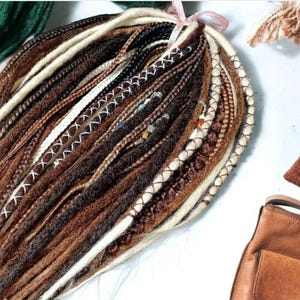 Boho Chic Brown and Blond Synthetic Crocheted Dreads Extensions