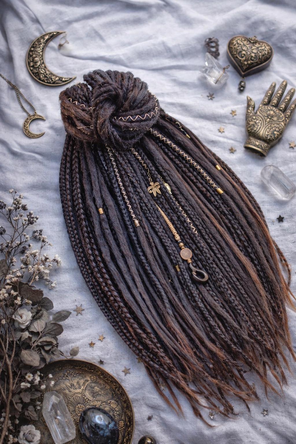 35 Synthetic Dreads Dreadlock Hair Extensions Dark Brown #4 NEW Dark Brown Dreadlock Extensions - Double Ended Synthetic  main image 3