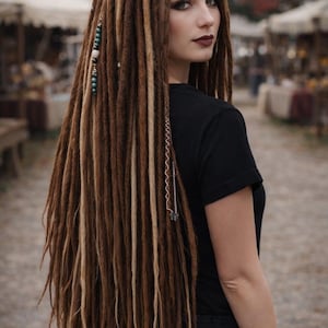 Brown and Blond Dreadlock Extensions - Double Ended Synthetic Dreads